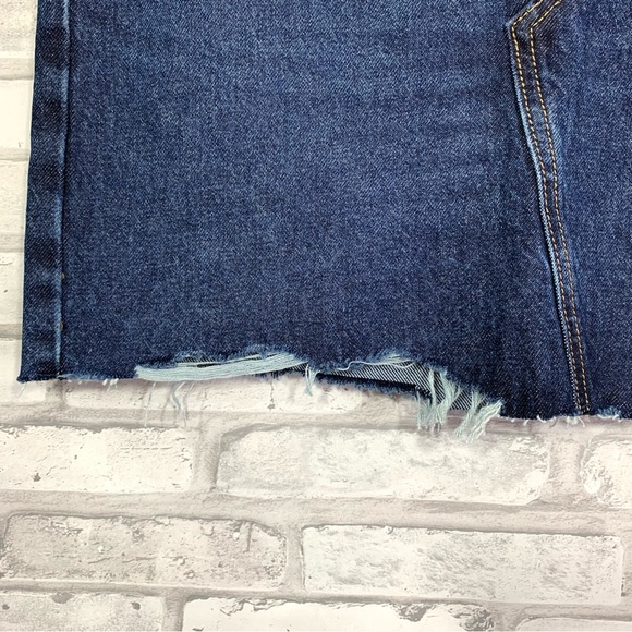 Old Navy Women's Blue High-Waisted Button-Fly Cut-Off Distressed Jean Skirt NWT - Picture 8 of 14